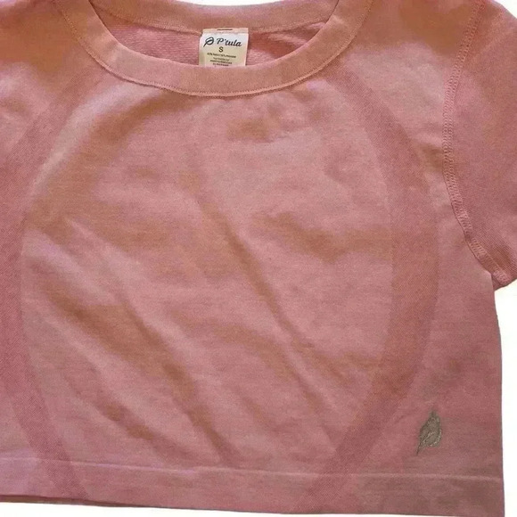 P’tula Cropped Long Sleeves Pink Top Size Small - Picture 2 of 9